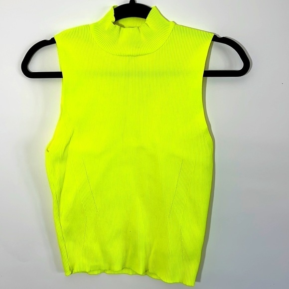 Zara Neon yellow stretchy knit turtleneck top - Picture 5 of 7